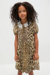 Cream Claude Print Bubble Dress